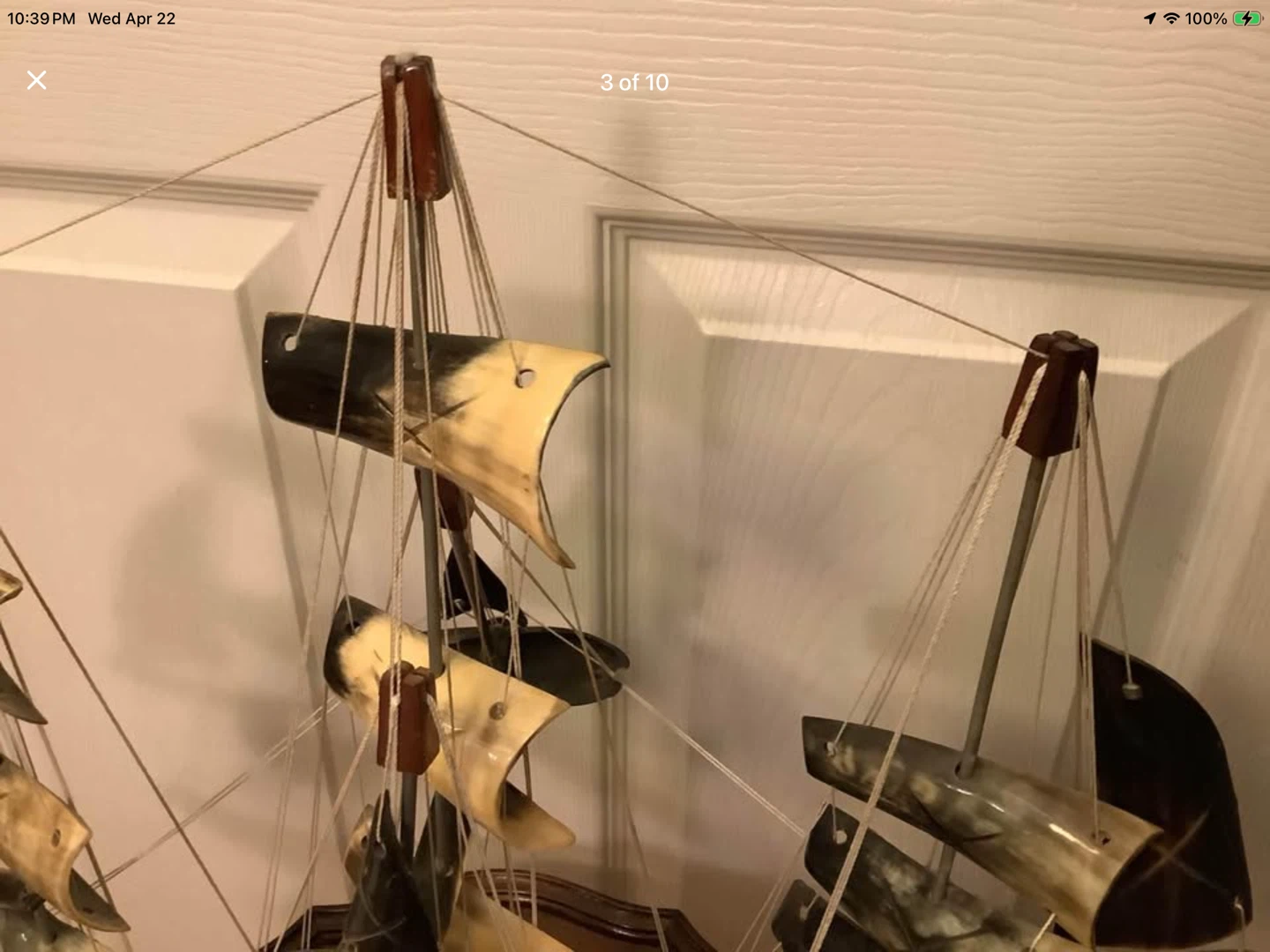 Hd Crafted Cow Horn Schooner Sailboat 🐞 - photo 2
