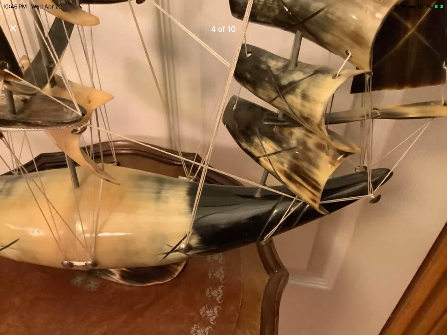 Hd Crafted Cow Horn Schooner Sailboat 🐞 - photo 5