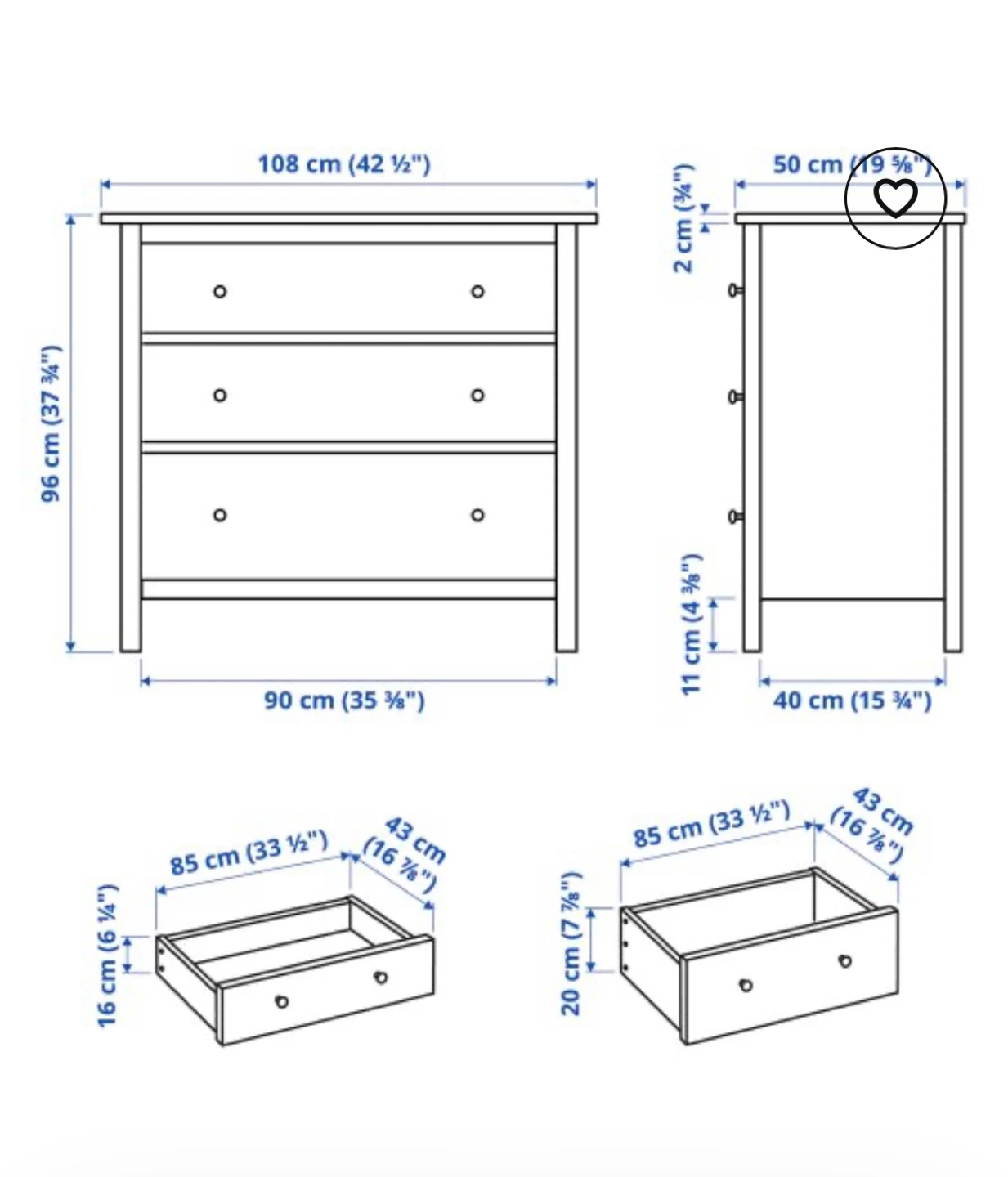 IKEA HEMNES 3-drawer chest - photo 2