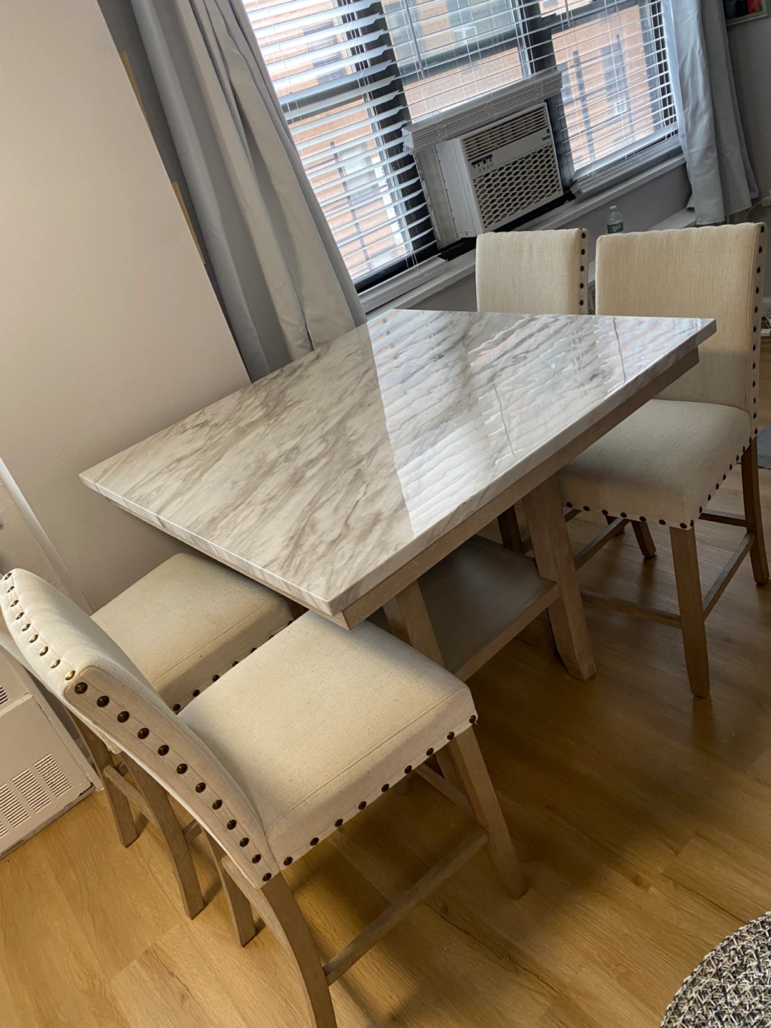 Marble Top Counter Height Table with 4 Chairs - photo 4