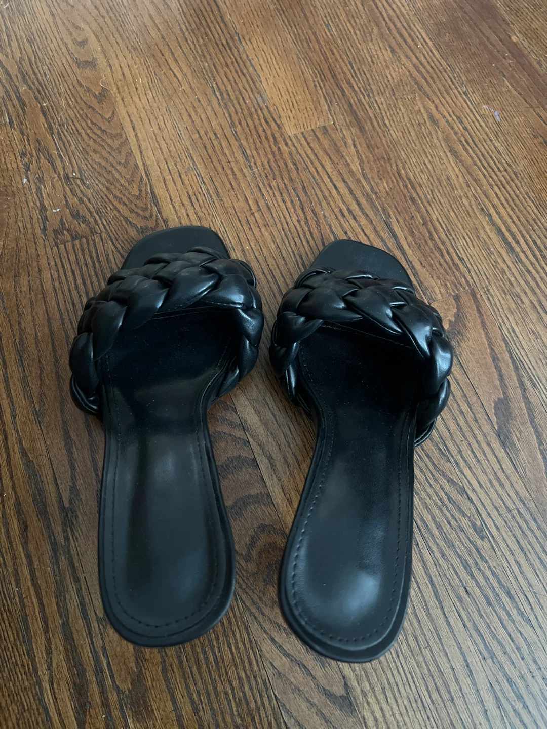 Black Woven Heeled Sandals