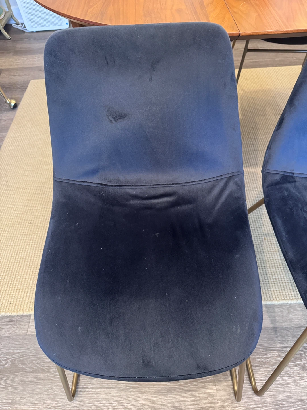 Set of 4 Navy Blue Velvet Dining Chairs - photo 4