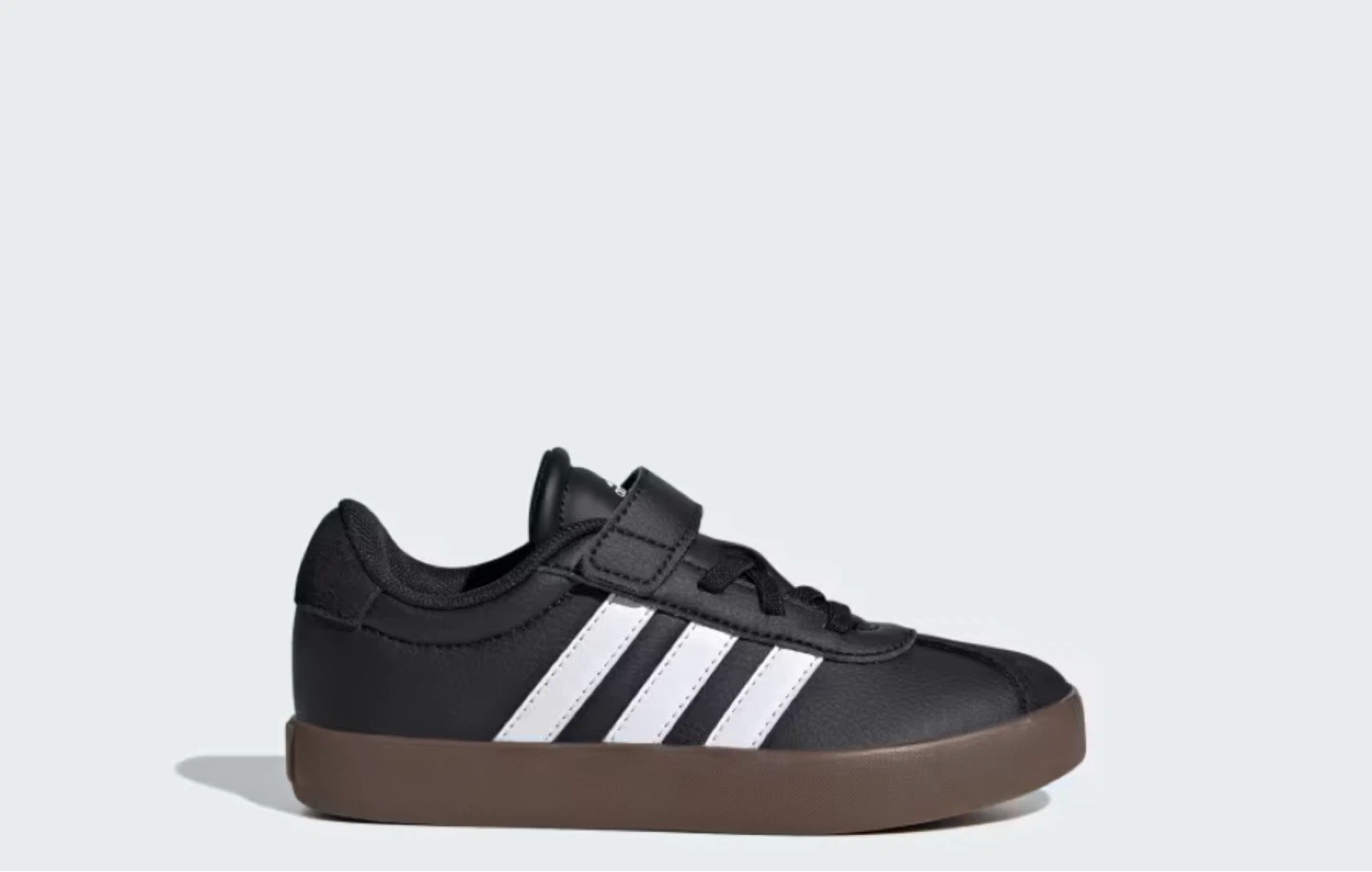 Adidas VL Court 3.0 EL C Kids Shoes Black White Gum Size 13K - photo 3