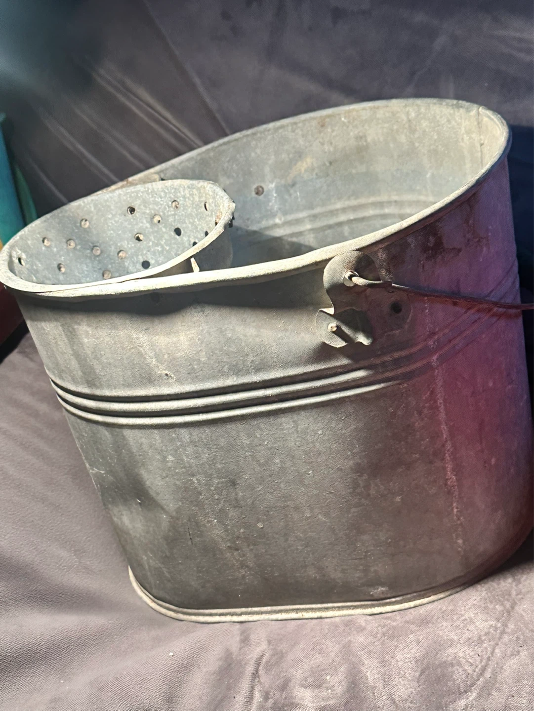 Antique galvanized mop pale good condition