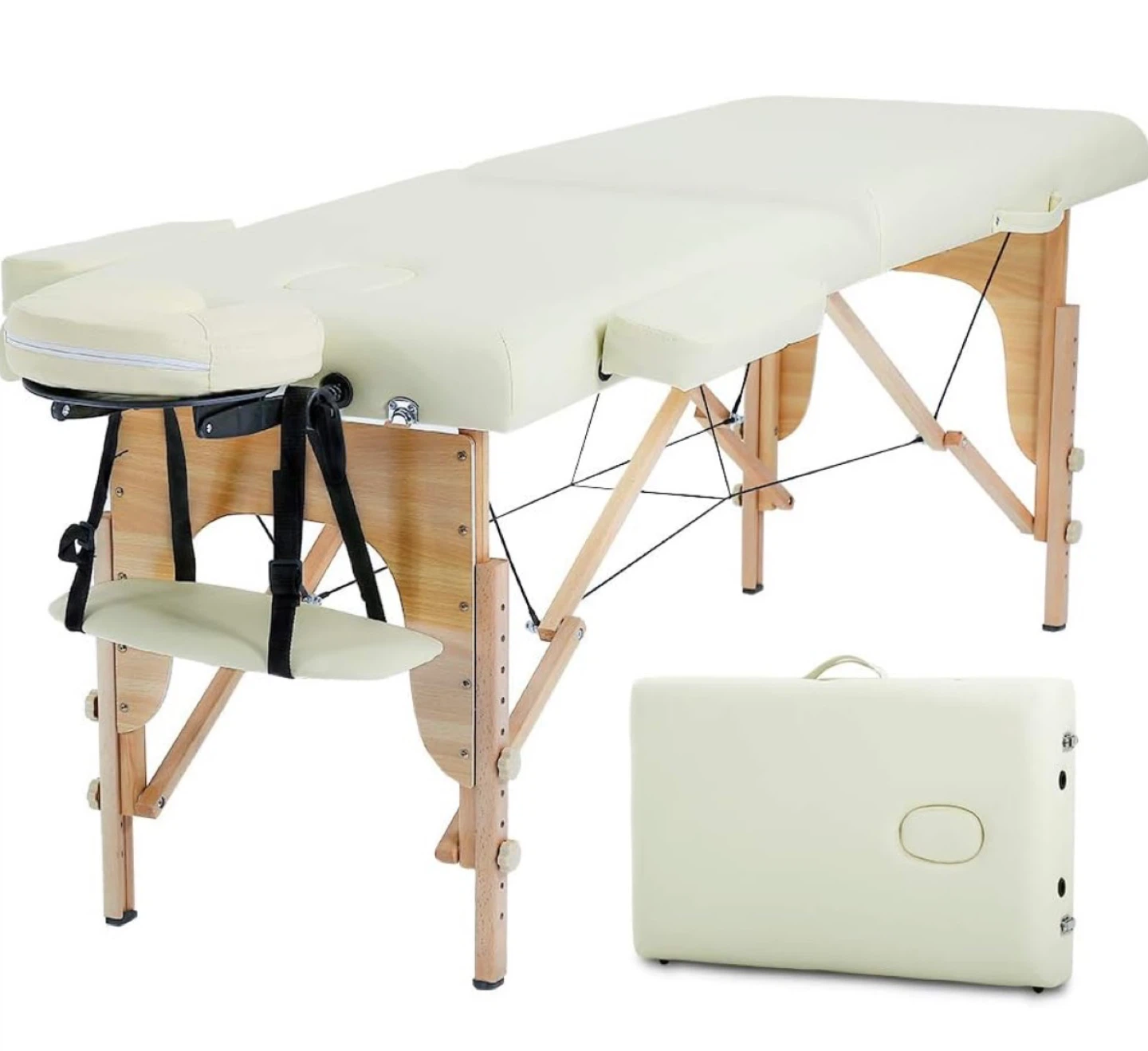 Portable Massage Table with Face Cradle and Adjustable Height