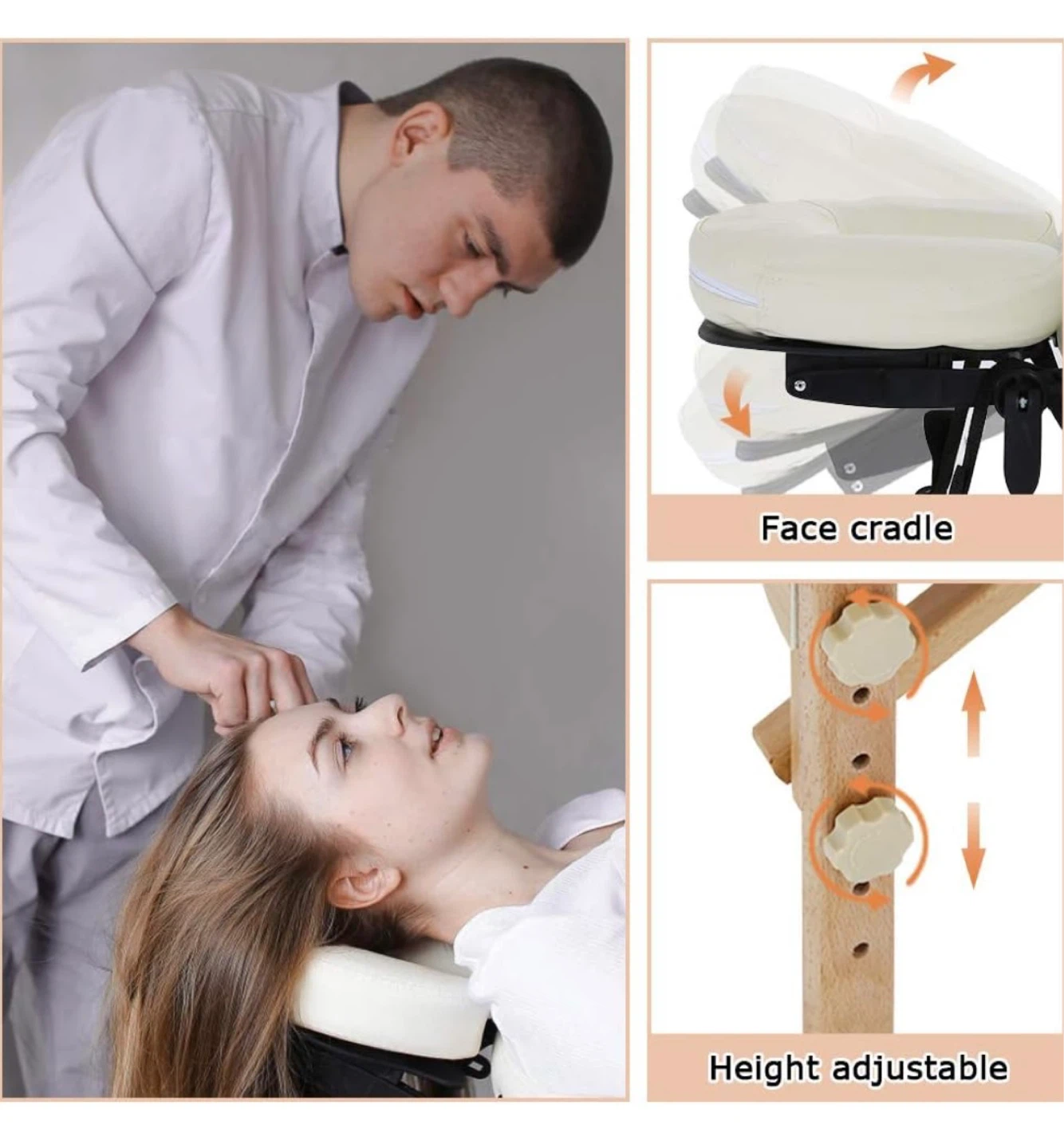 Portable Massage Table with Face Cradle and Adjustable Height - photo 5
