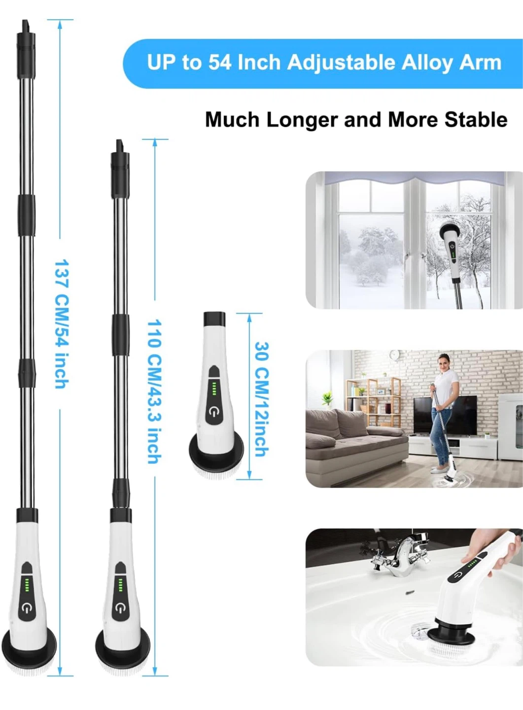 Electric Spin Scrubber with Adjustable Alloy Arm - photo 2