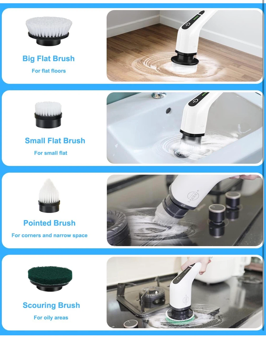 Electric Spin Scrubber with Adjustable Alloy Arm - photo 3