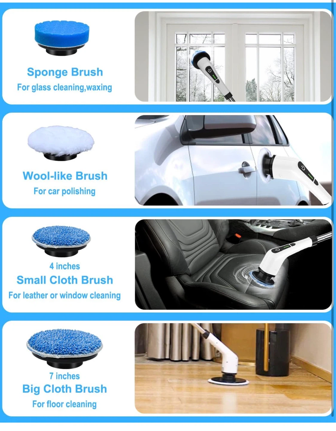Electric Spin Scrubber with Adjustable Alloy Arm - photo 4