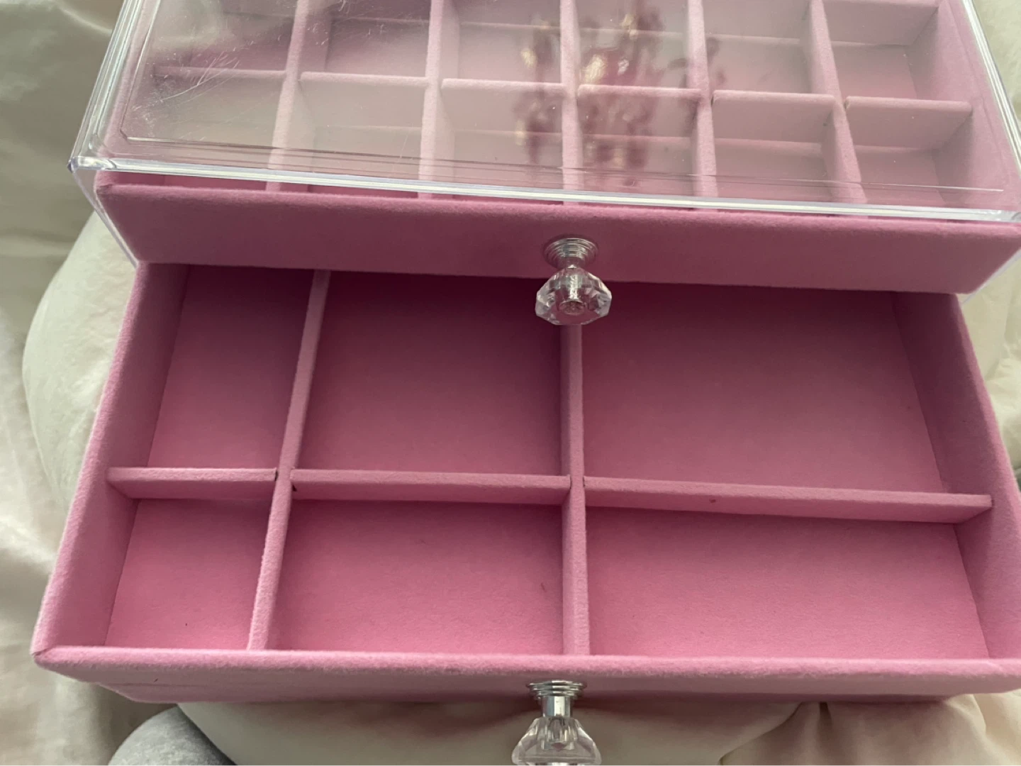 Pink 3-Drawer Jewelry Organizer Box with Compartments - photo 3