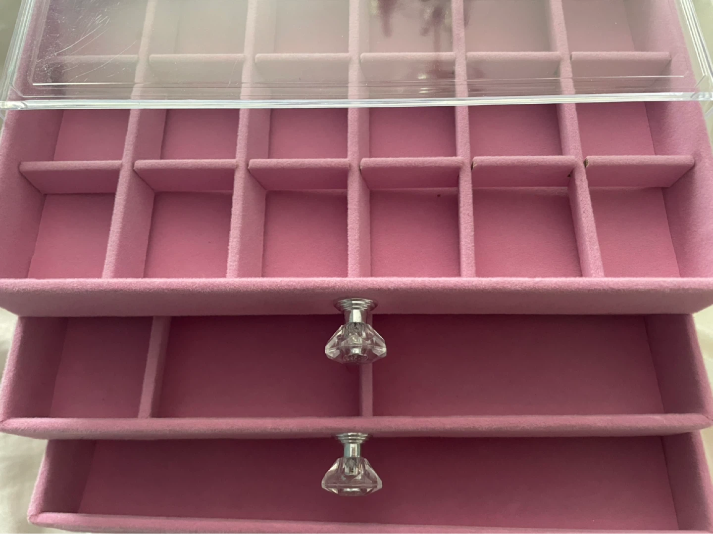 Pink 3-Drawer Jewelry Organizer Box with Compartments - photo 4