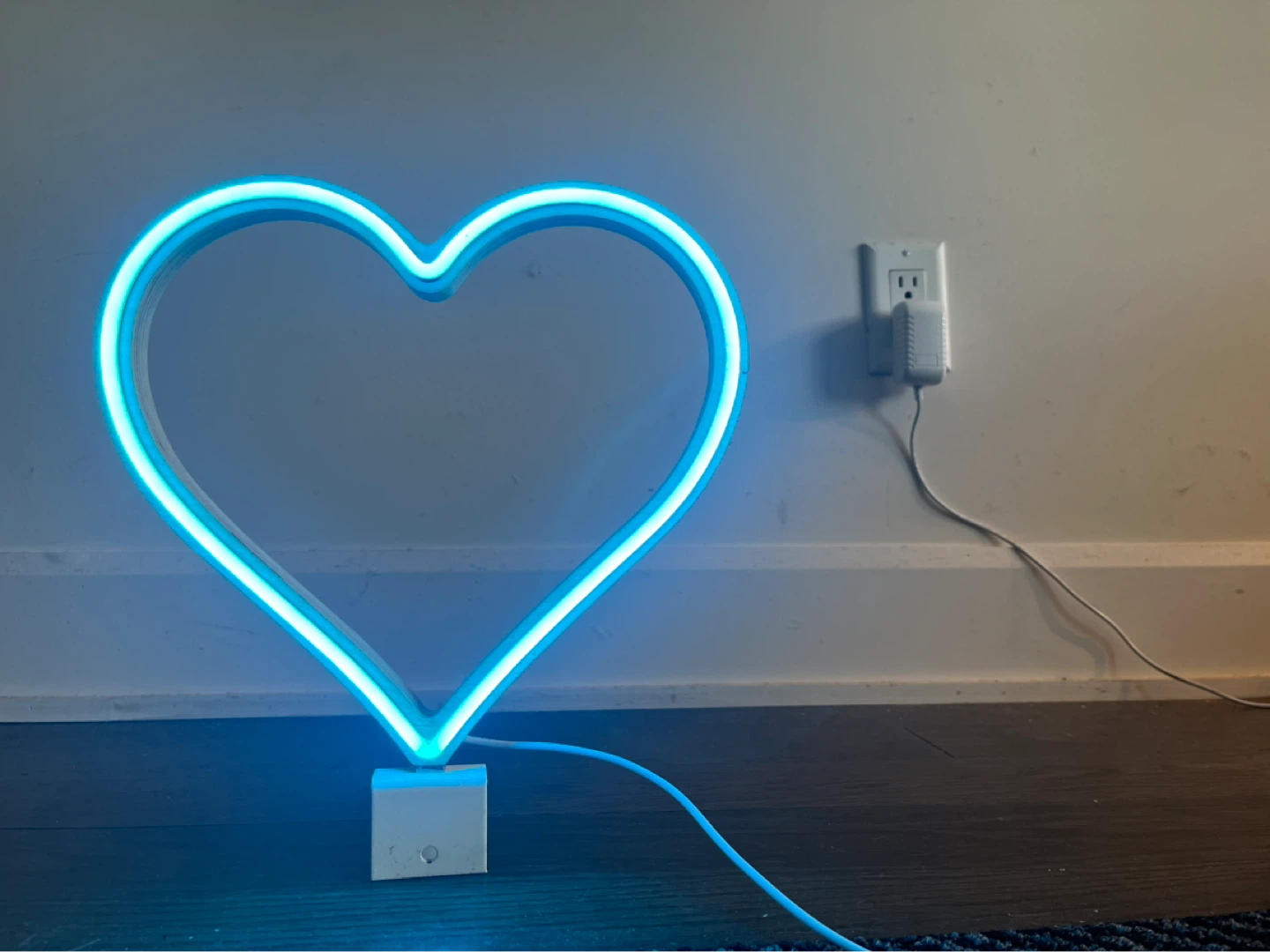 Our Glowing Hearts Neon Heart - Cyan