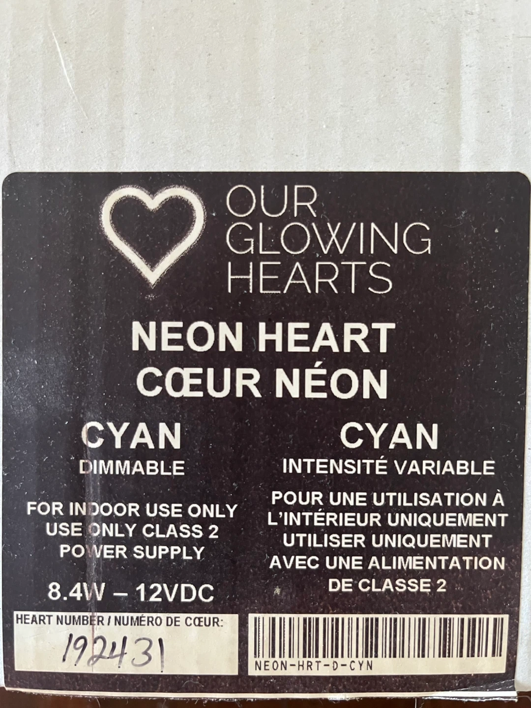 Our Glowing Hearts Neon Heart - Cyan - photo 3