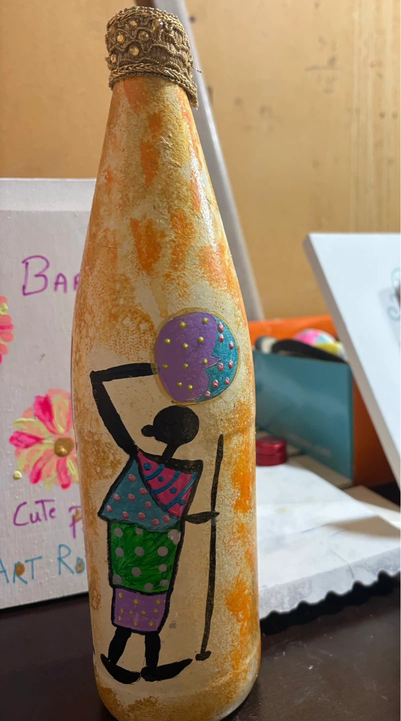 Hand-painted Decorative Bottle - photo 2