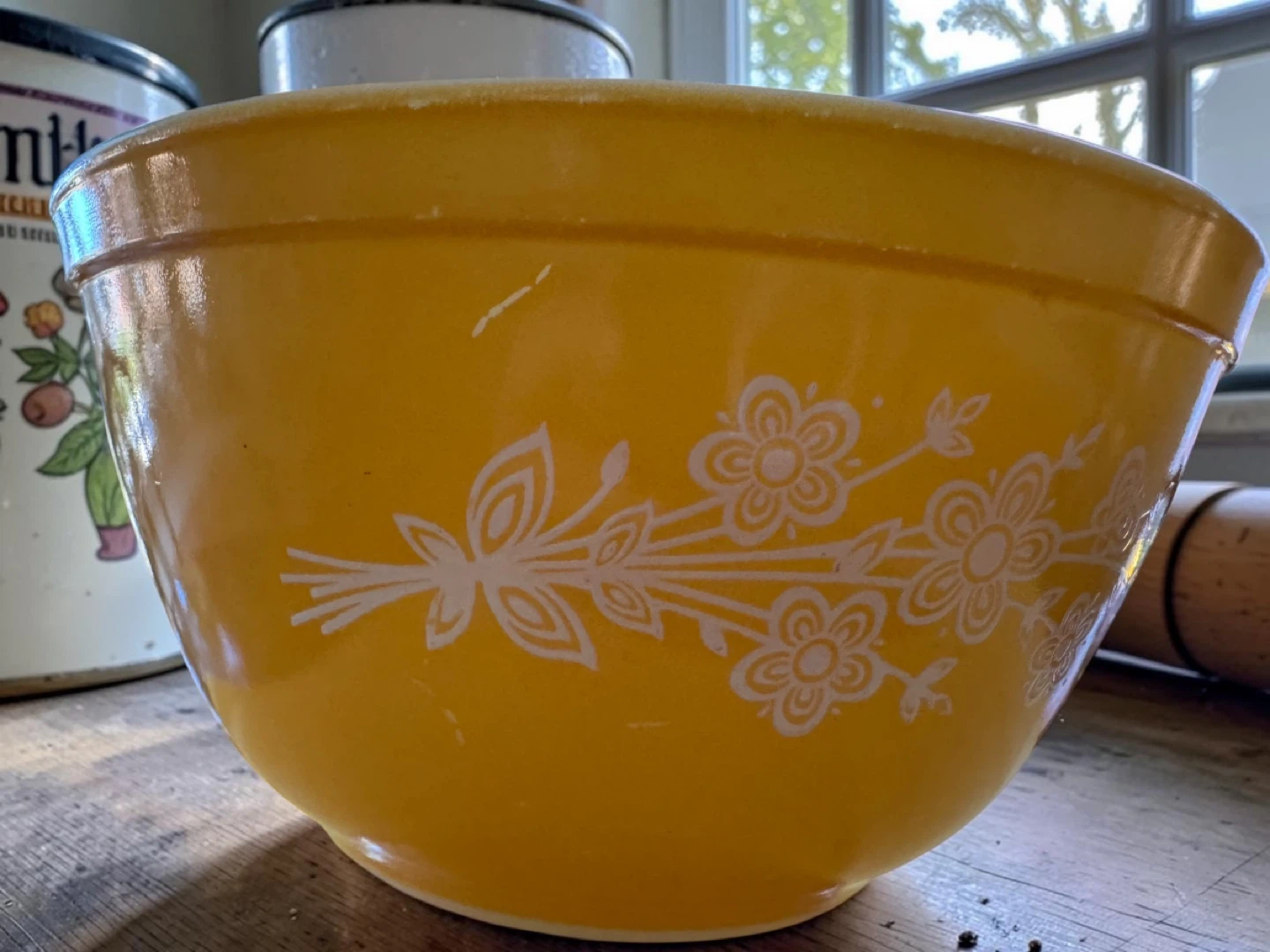 Vintage 402 Pyrex Mixing Bowl Butterfly Gold II - photo 2
