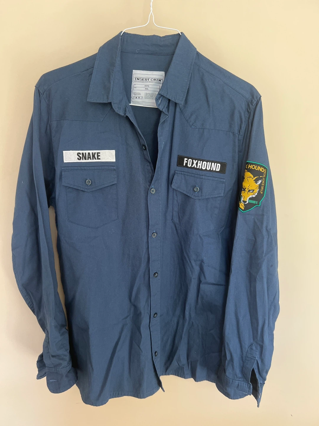Insert Coin FOXHOUND Snake "Special Force Group" XXL Navy Shirt