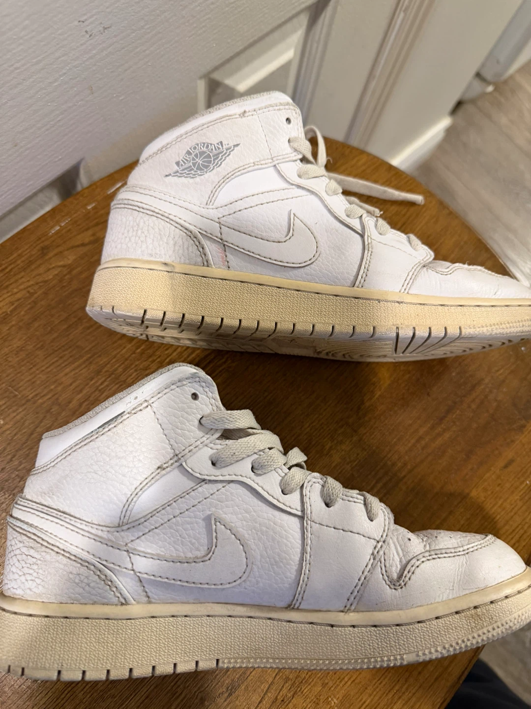 Air Jordan 1 Mid White Youth Shoes - photo 4