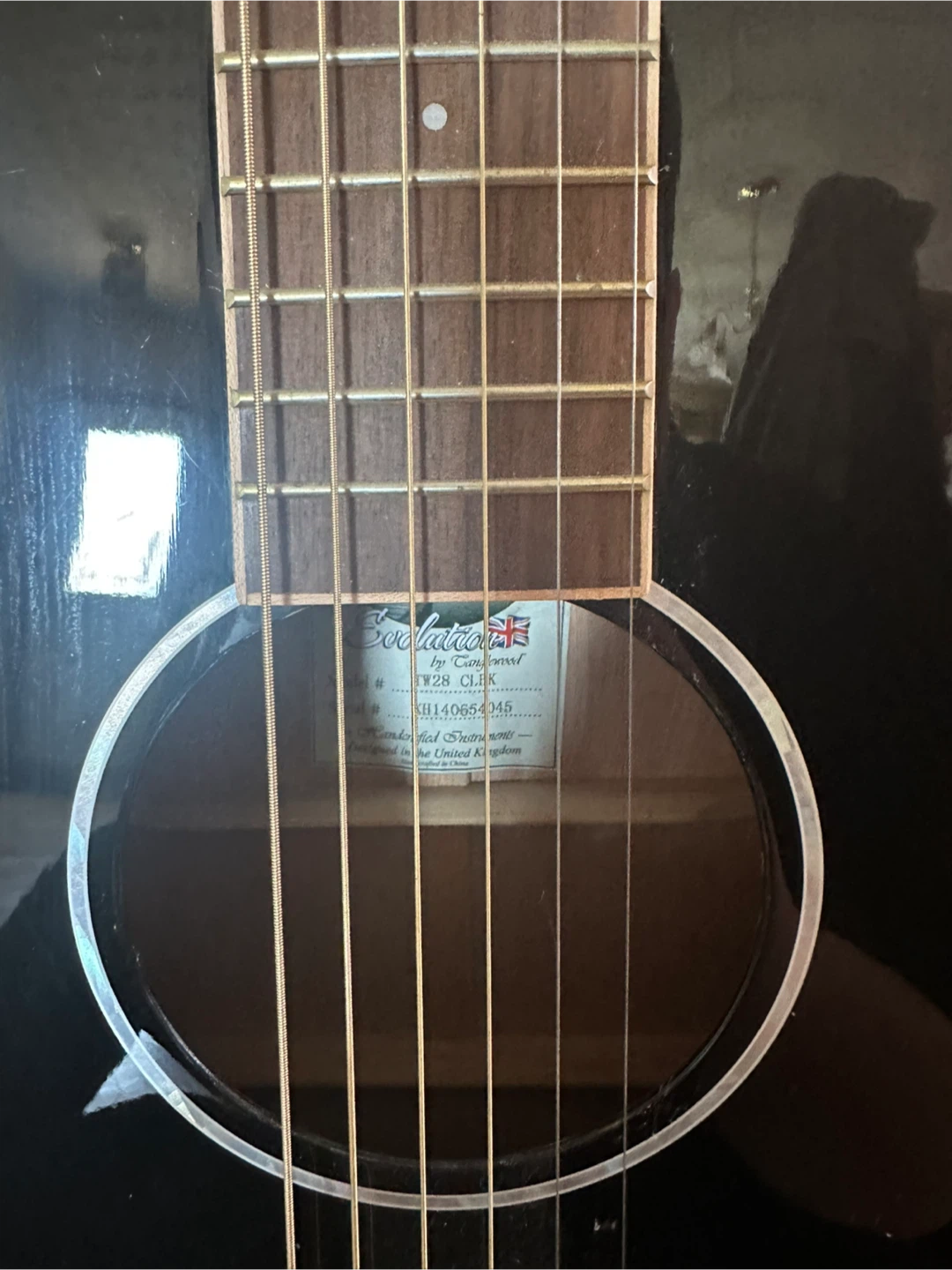 Tanglewood TW28 CHLK Acoustic Guitar - Black - photo 4