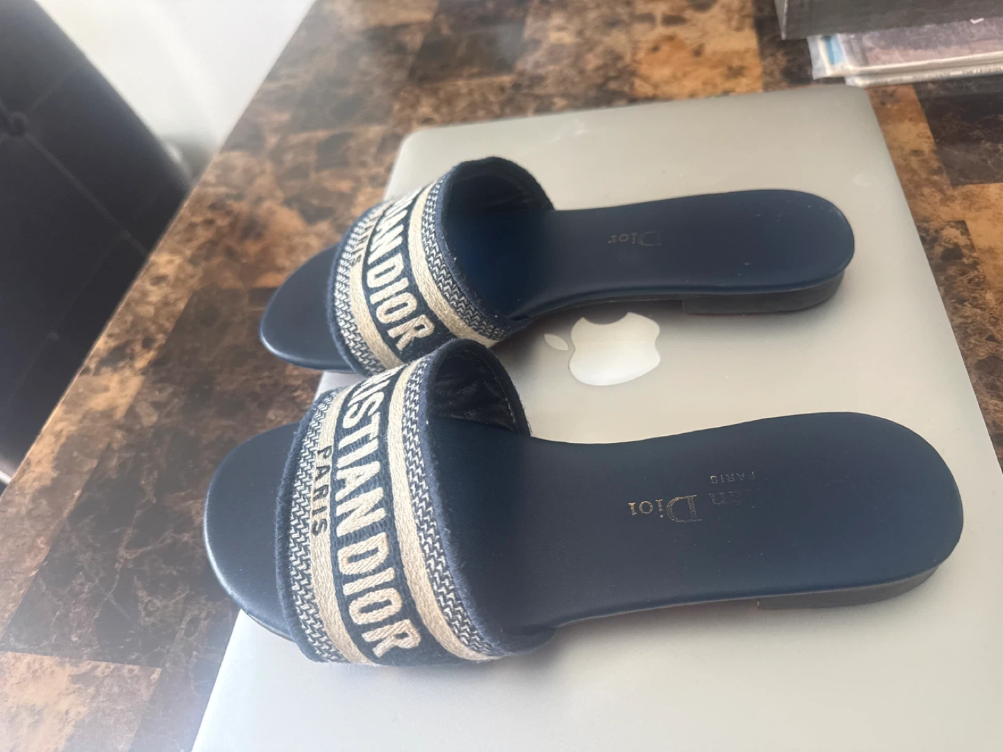 Christian Dior Paris Slides Sandals Navy Blue - Size 37 - photo 2