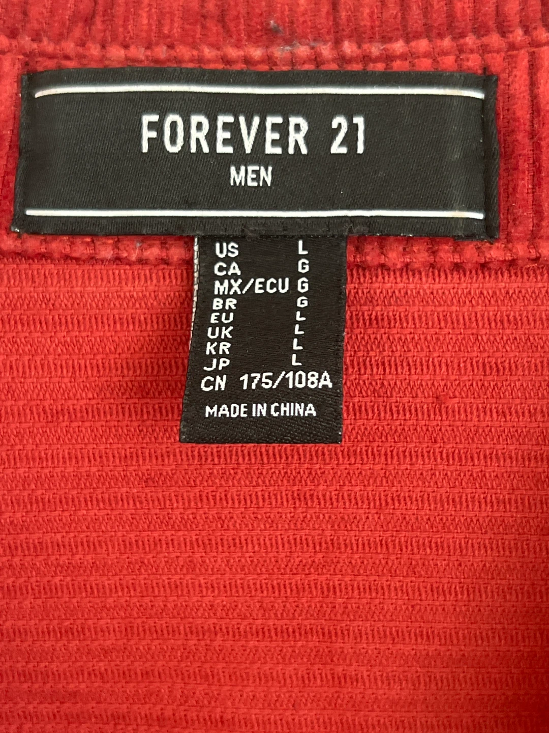 Forever 21 Men's Red Corduroy Button-Up Shirt Jacket - Size L - photo 4