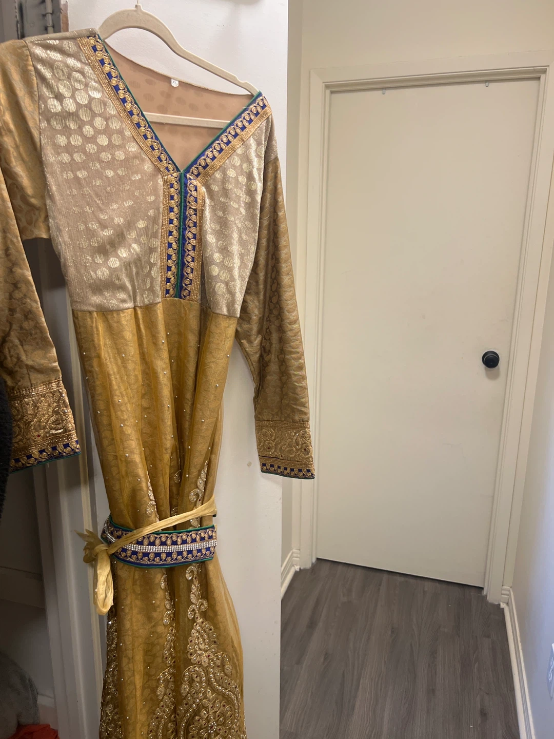 Gold Embellished Maxi Dress