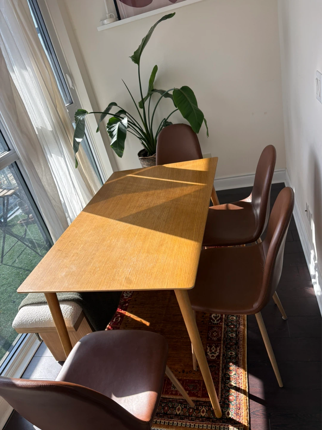 Mid-century Modern Dining Table and Chairs Set