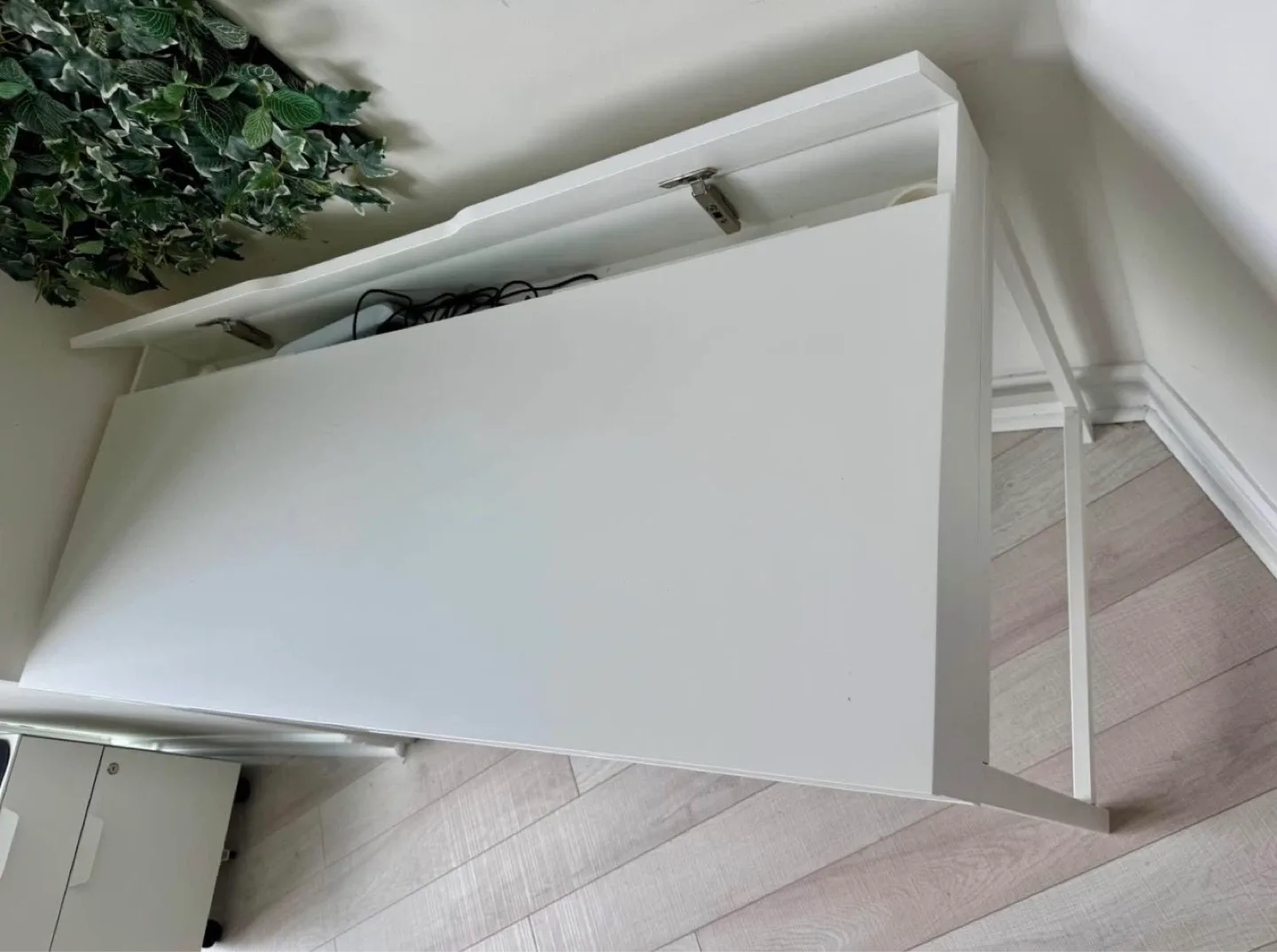 Modern White Desk with Storage - photo 4