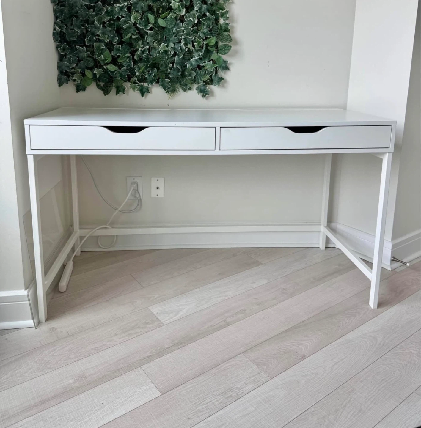 Modern White Desk with Storage
