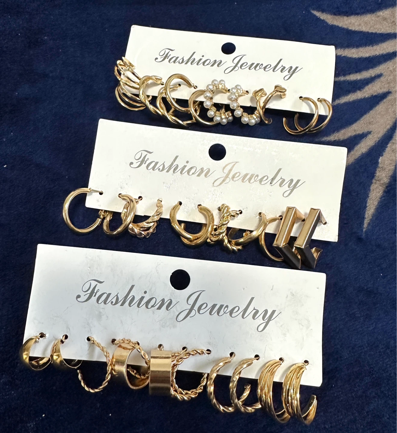 Fashion Jewelry Hoop Earring Set (Gold Tone)