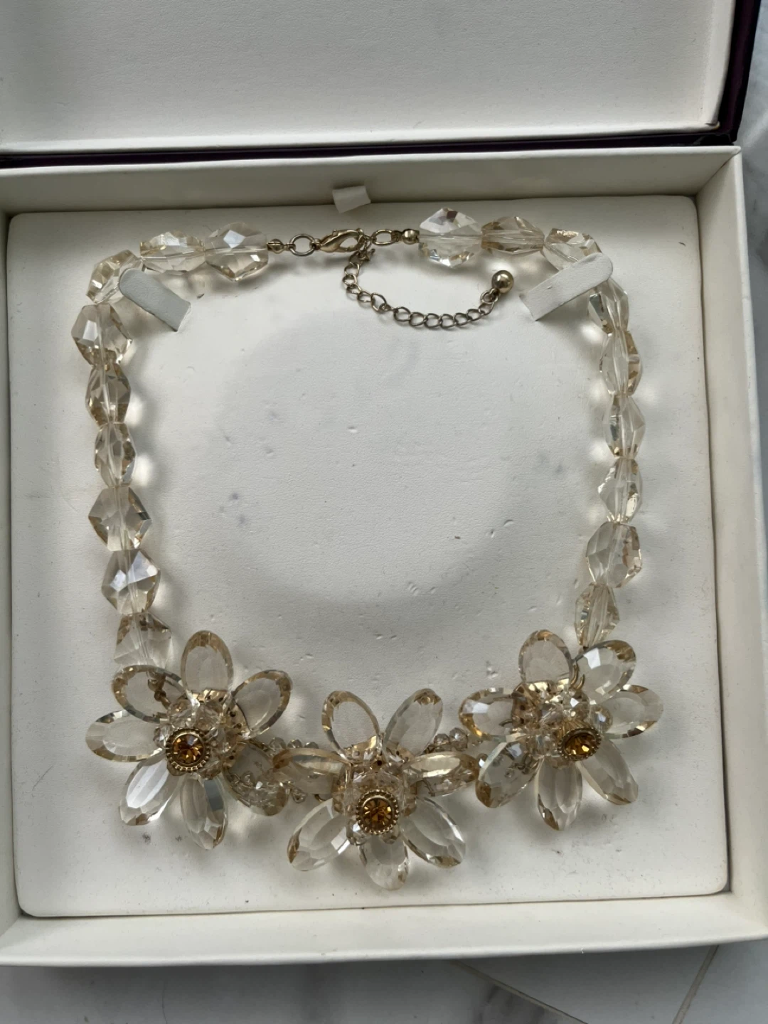 Statement Crystal Flower Necklace
