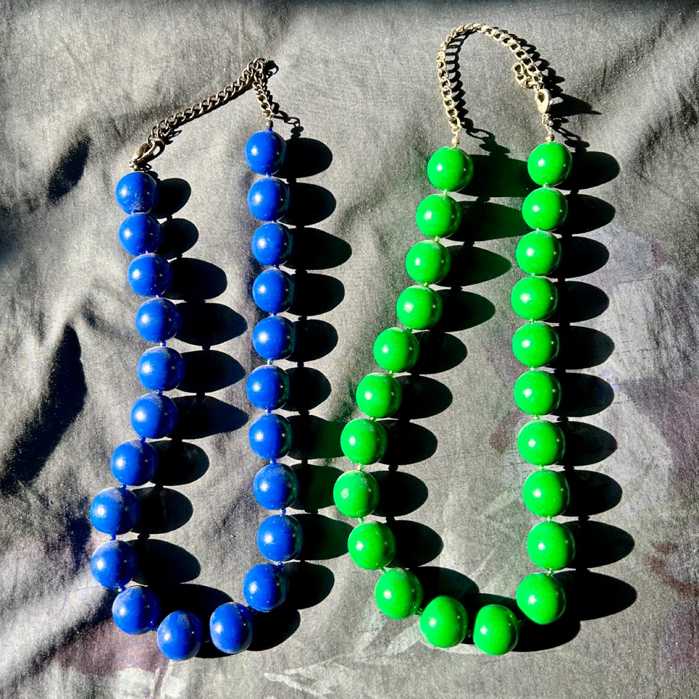 🌱Blue and Green Beaded Necklaces (Set of 2)