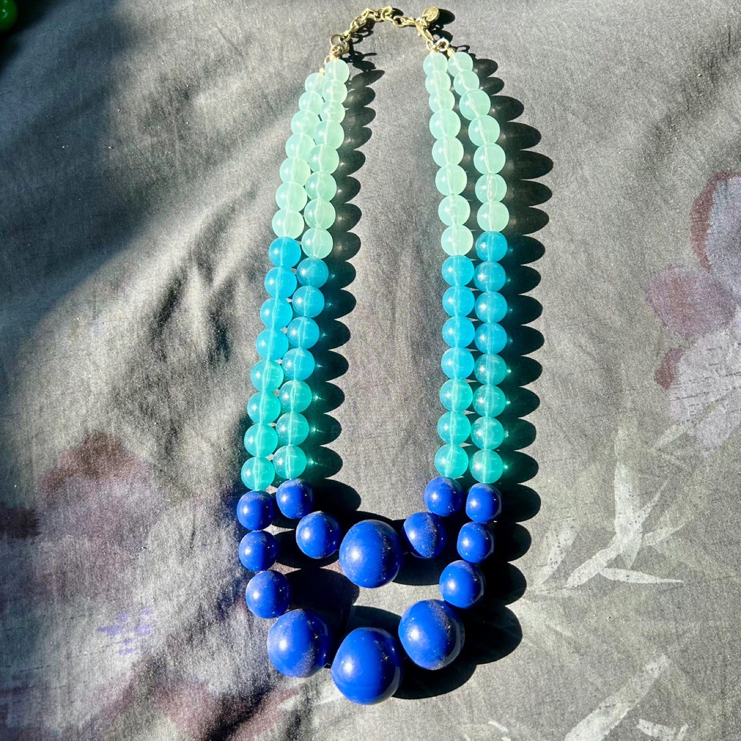 🌱3-Tone Beaded Necklace - Mint and Blue