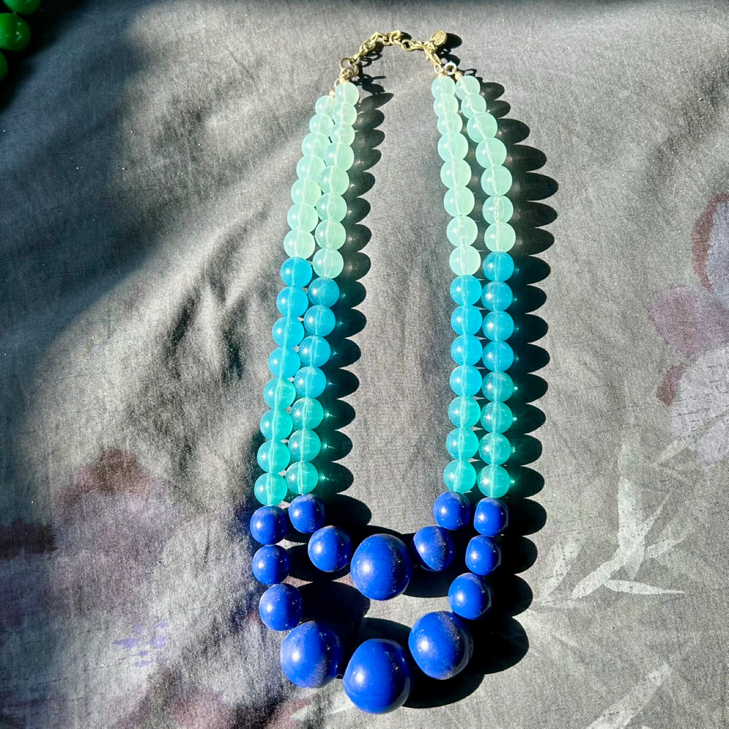 🌱3-Tone Beaded Necklace - Mint and Blue - photo 2