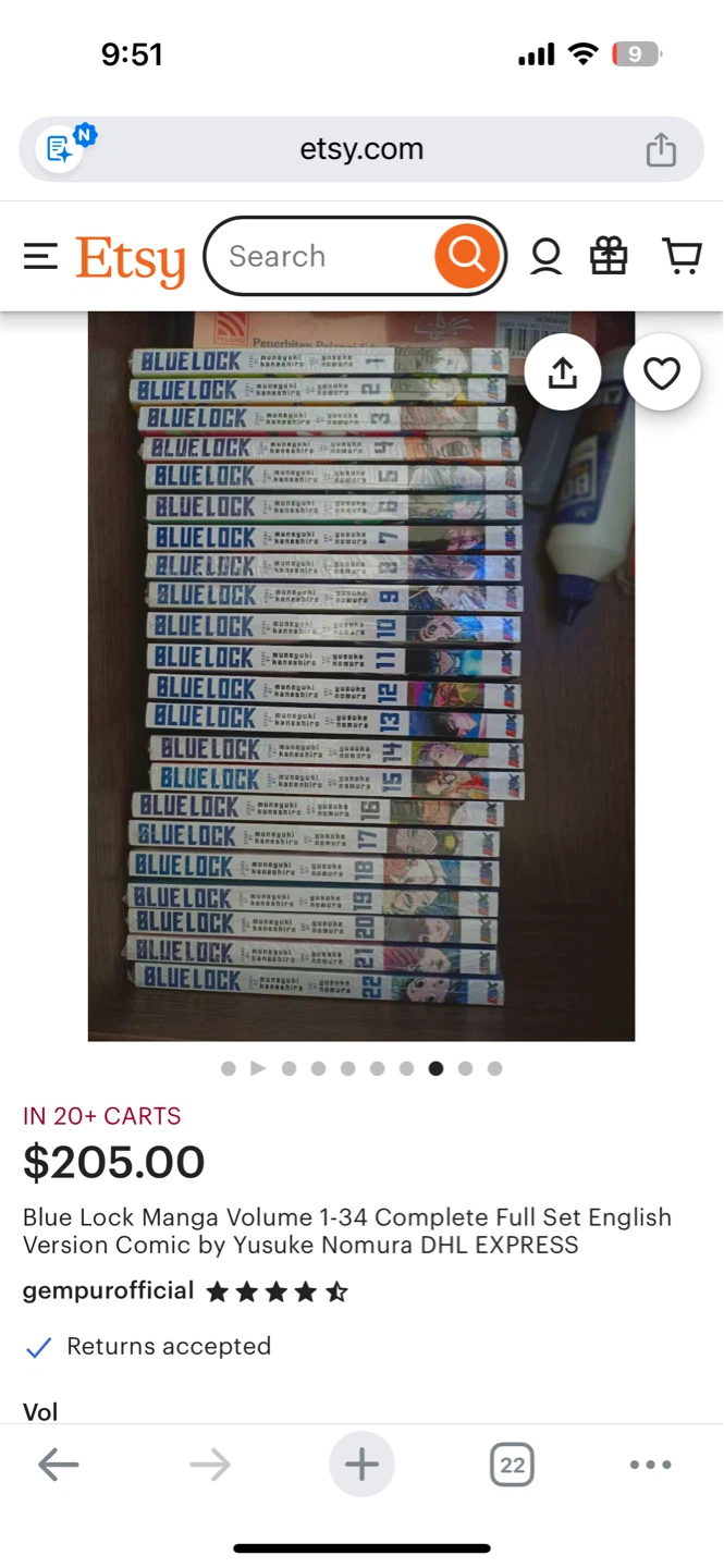 Blue Lock Manga Volume 18-34 set English - photo 2