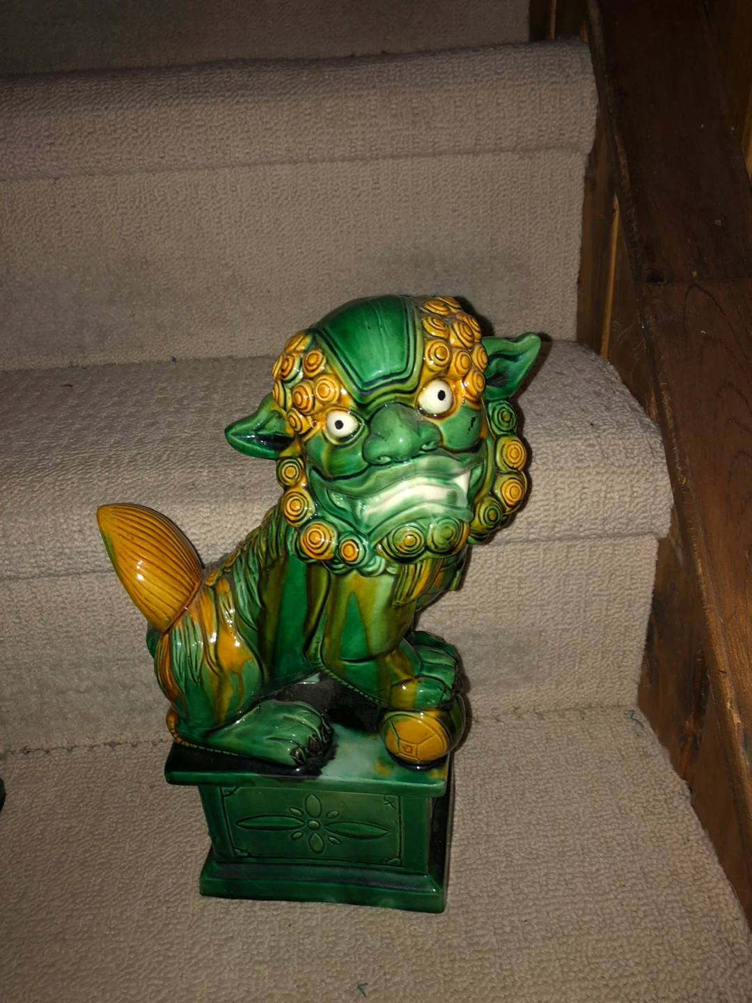 Pair of Green Foo Dogs - photo 2