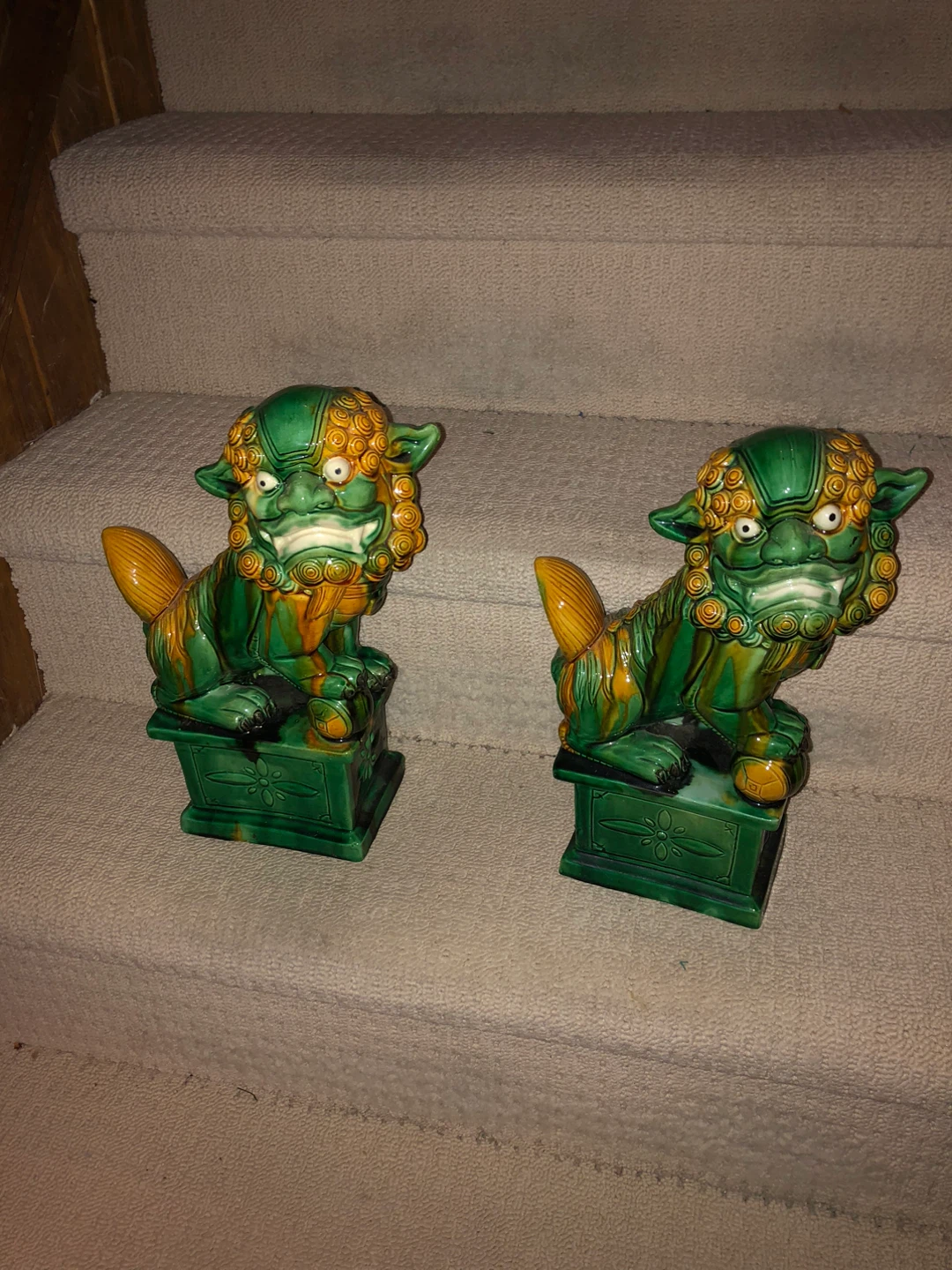 Pair of Green Foo Dogs