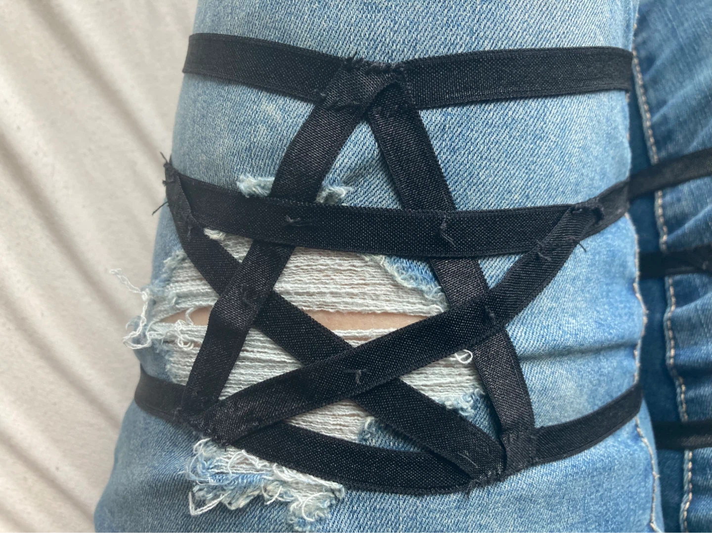 Black Star / Pentagram Thigh Garters (2) - photo 2
