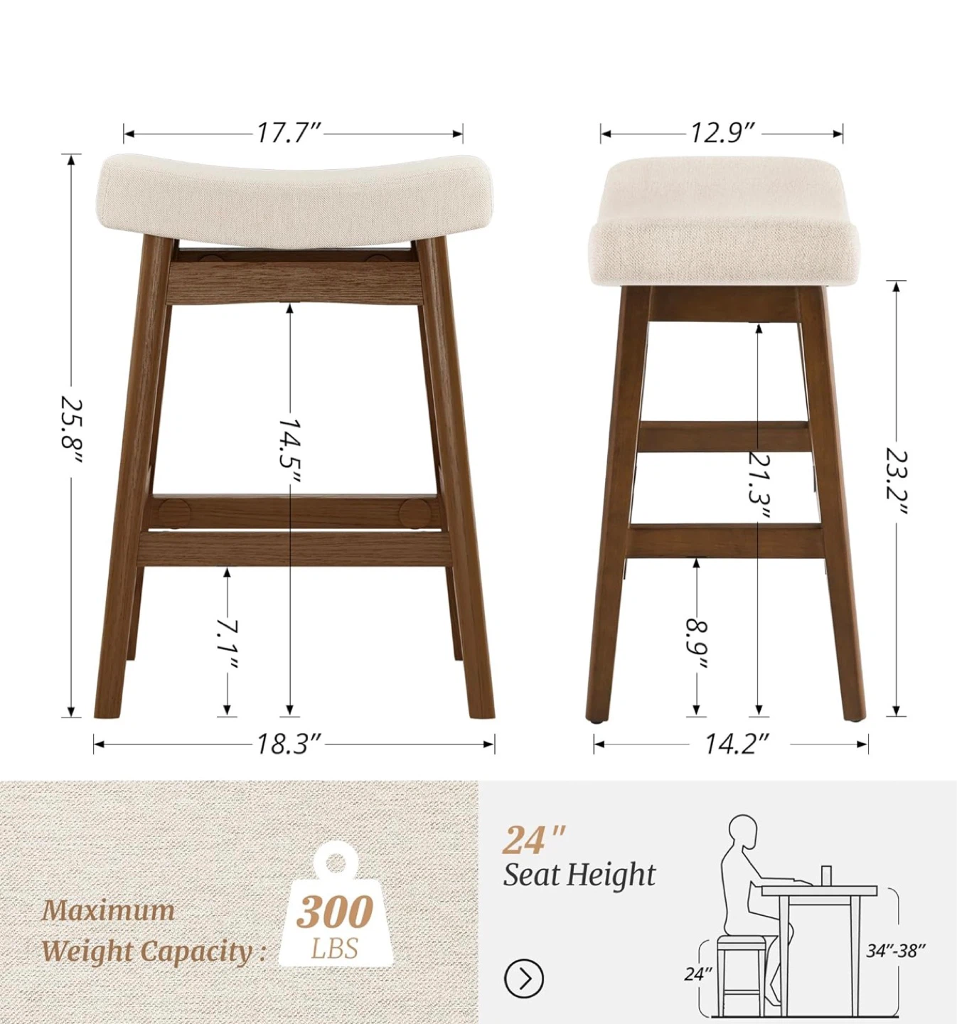 Mercedes Series Saddle Bar Stools - Set of 4 - photo 4