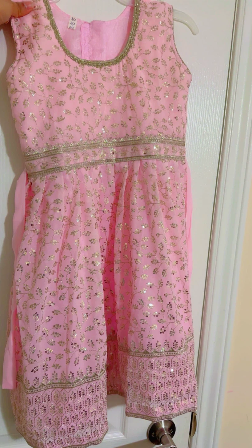 Pink Embroidered Girls' Outfit