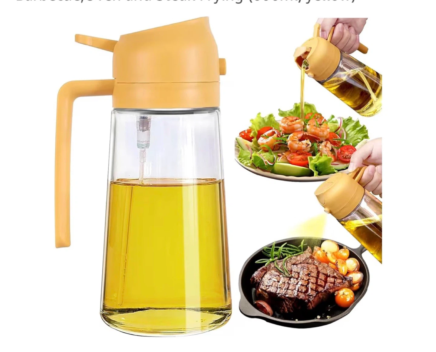 Oil Pouring & Spray Bottle with Handle 600ml - photo 2
