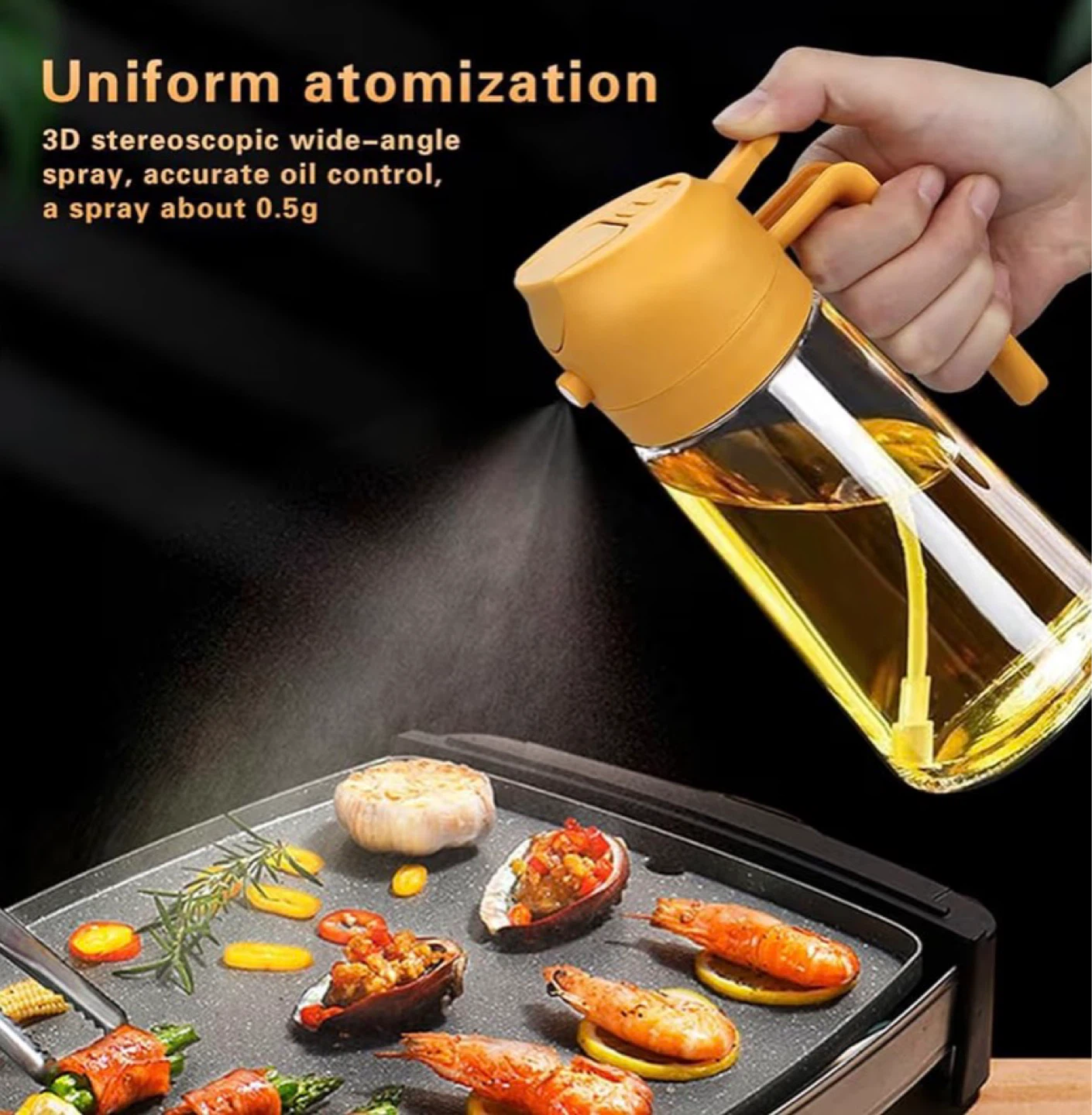 Oil Pouring & Spray Bottle with Handle 600ml - photo 4