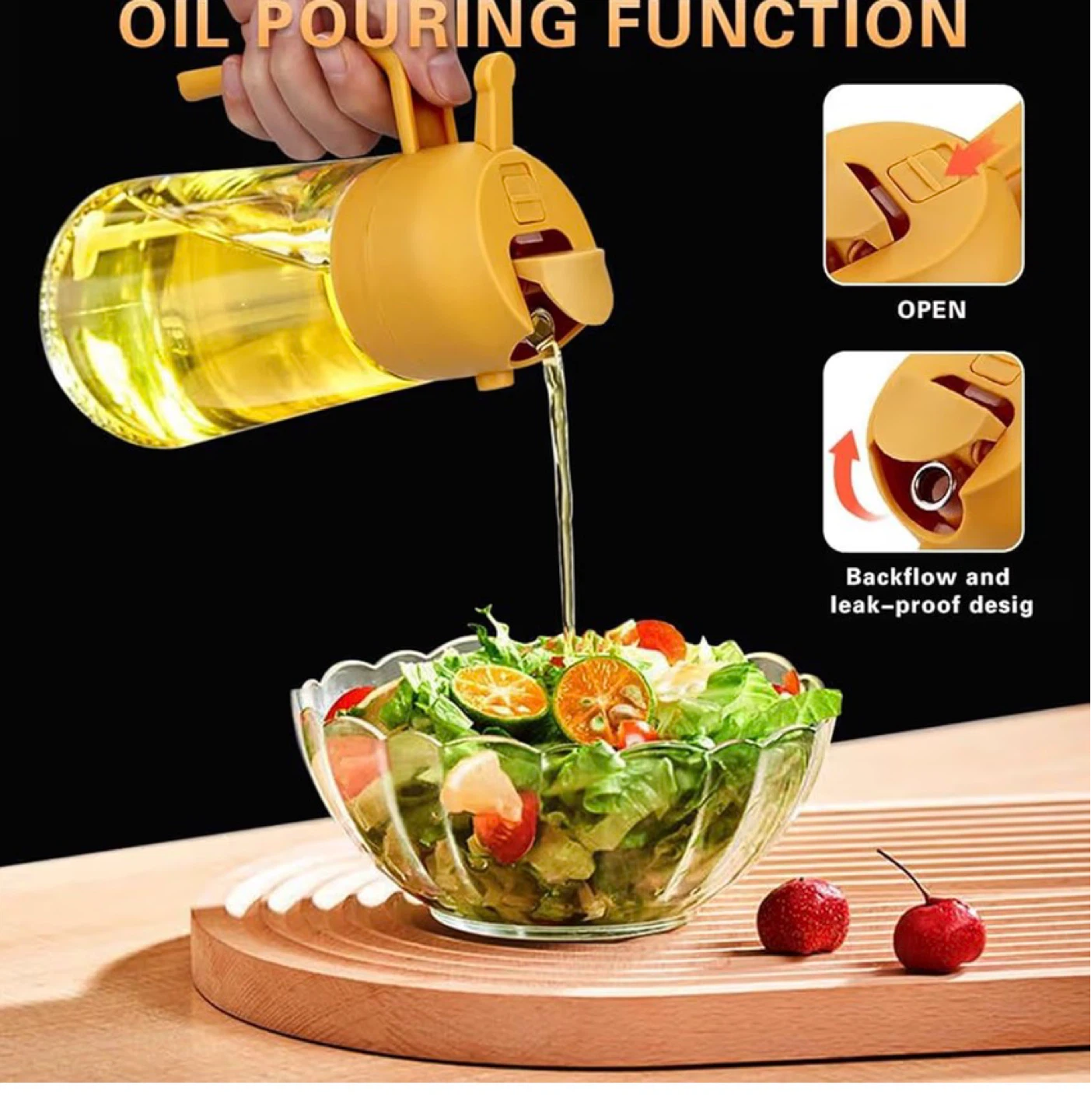 Oil Pouring & Spray Bottle with Handle 600ml - photo 5