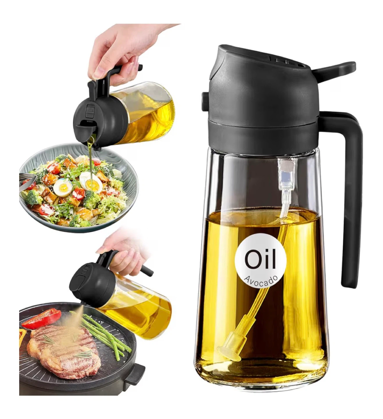 2-in-1 Oil Sprayer and Dispenser 470 ml