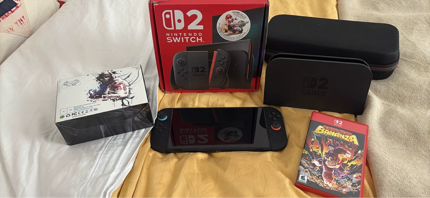 Nintendo Switch Console with Donkey Kong Bananza Game