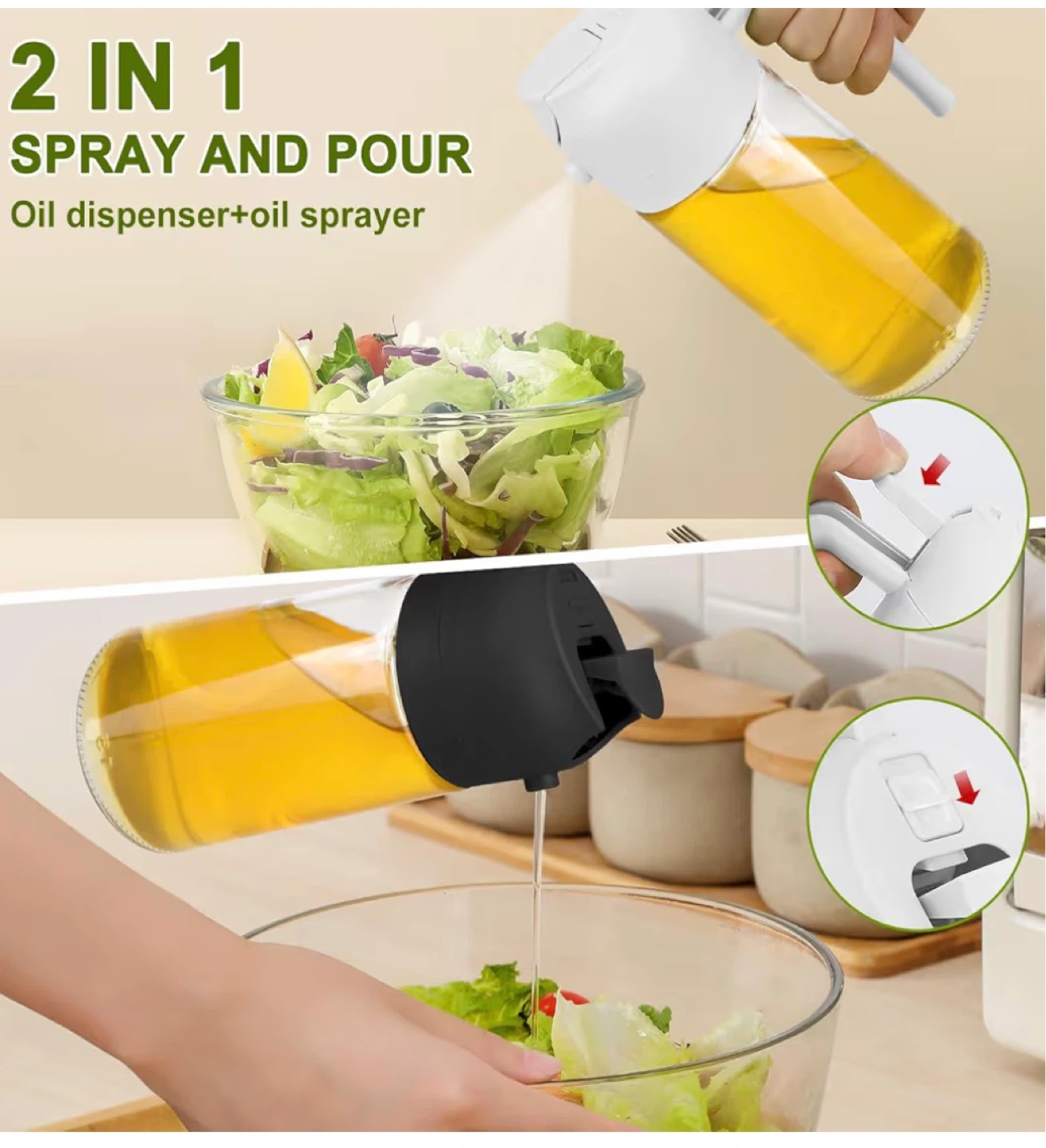 2-in-1 Oil Dispenser and Sprayer - 470ml - photo 2