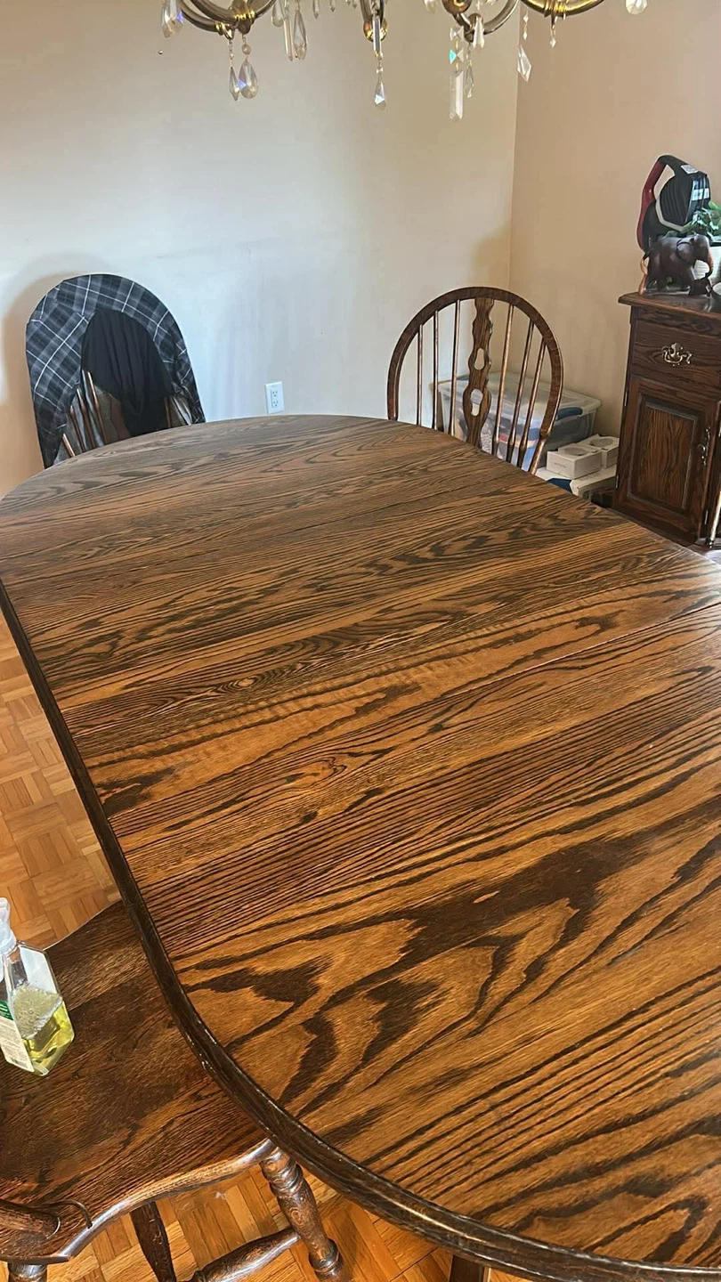 Classic Wood Dining Set — Table, 6 Chairs & Sideboard