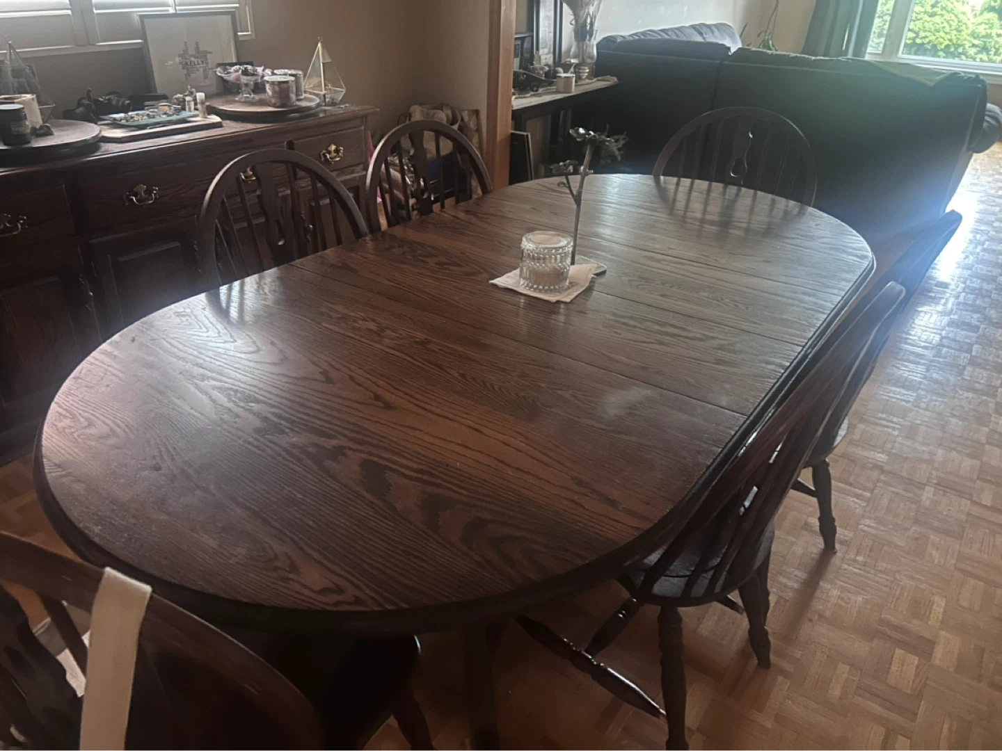 Classic Wood Dining Set — Table, 6 Chairs & Sideboard - photo 3