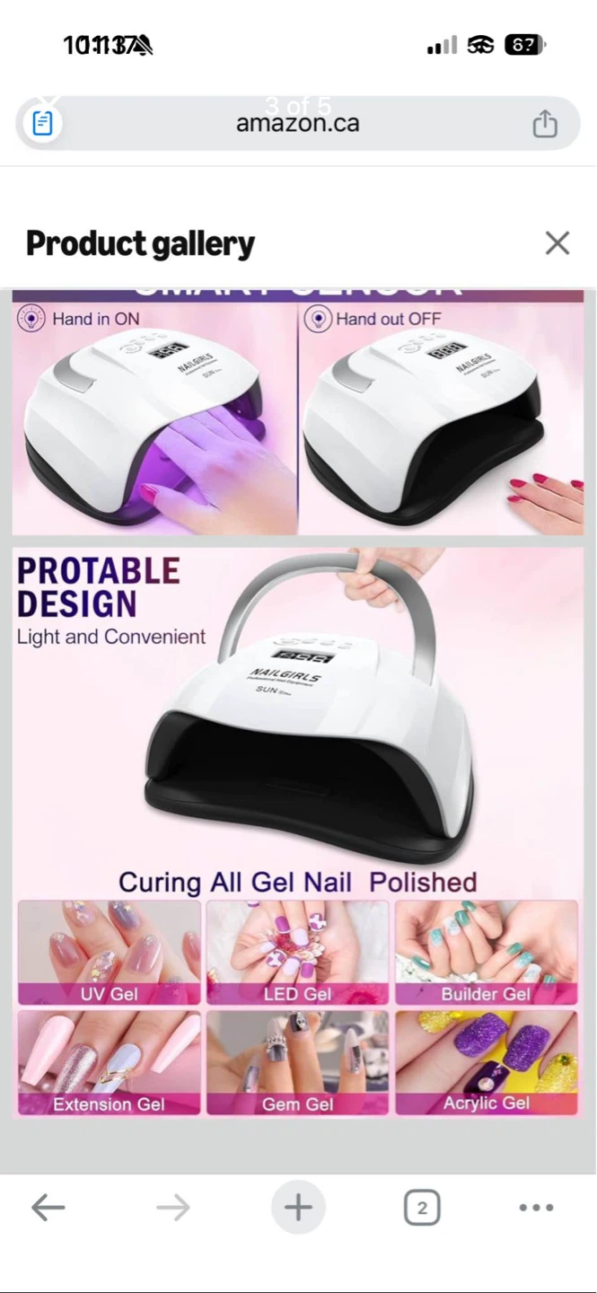 NAILGIRLS 168W UV LED Nail Lamp - photo 3