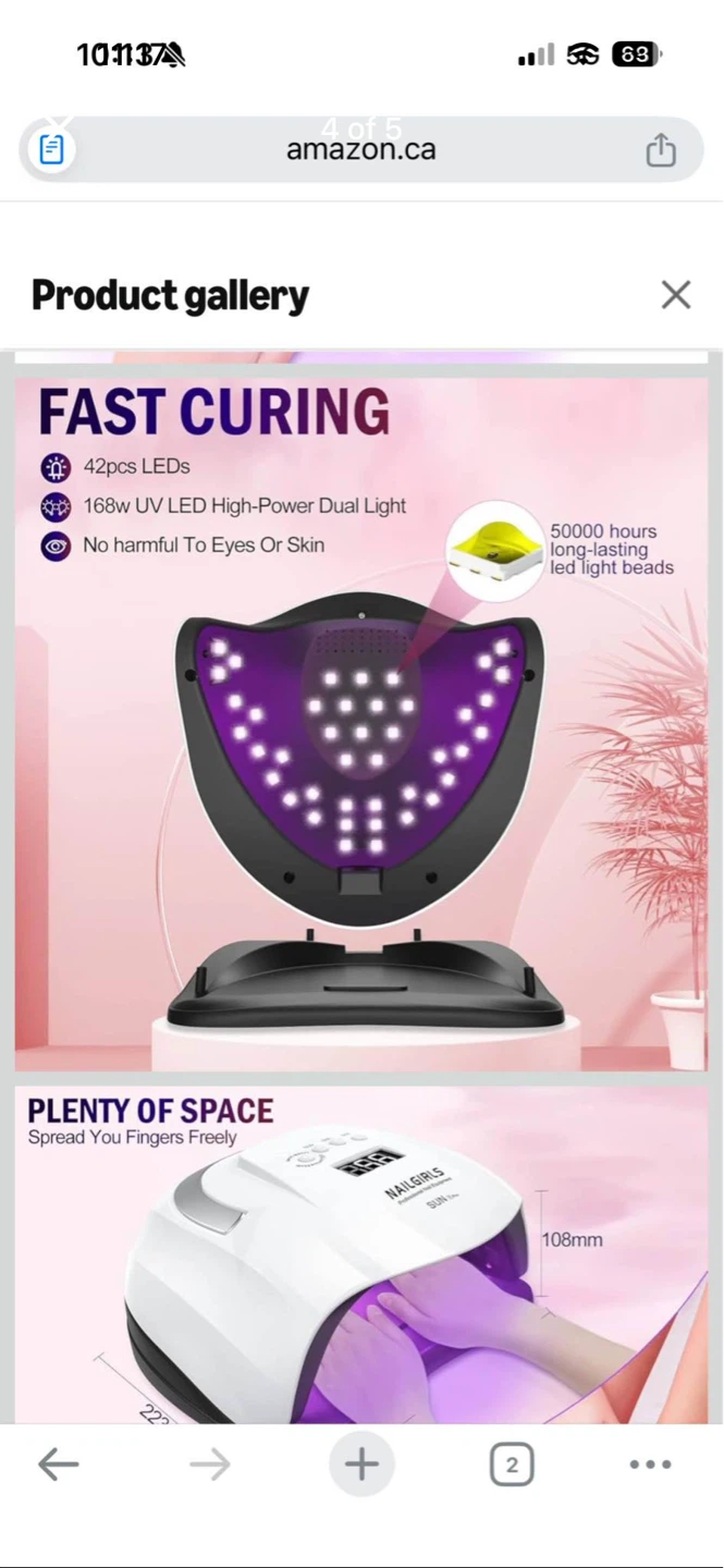 NAILGIRLS 168W UV LED Nail Lamp - photo 4