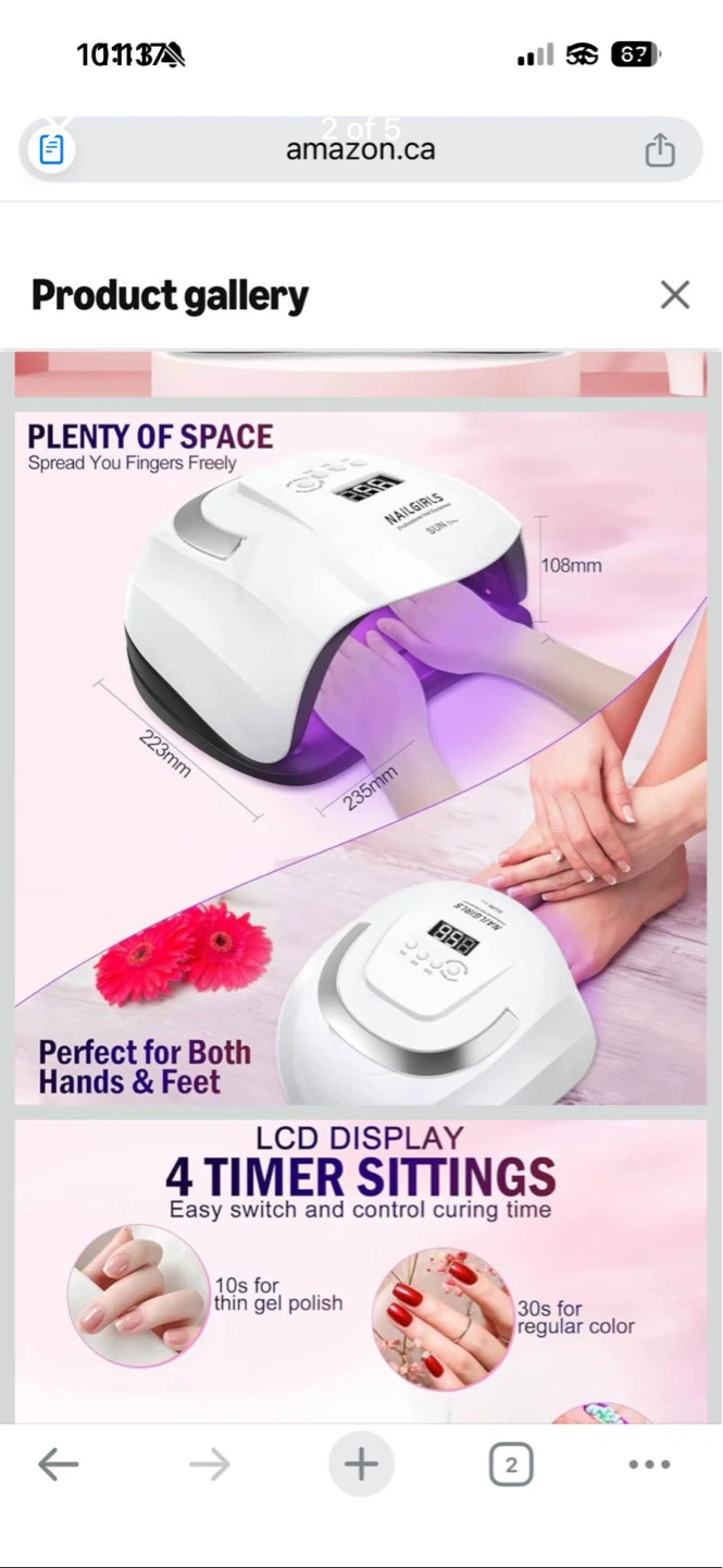 NAILGIRLS 168W UV LED Nail Lamp - photo 2